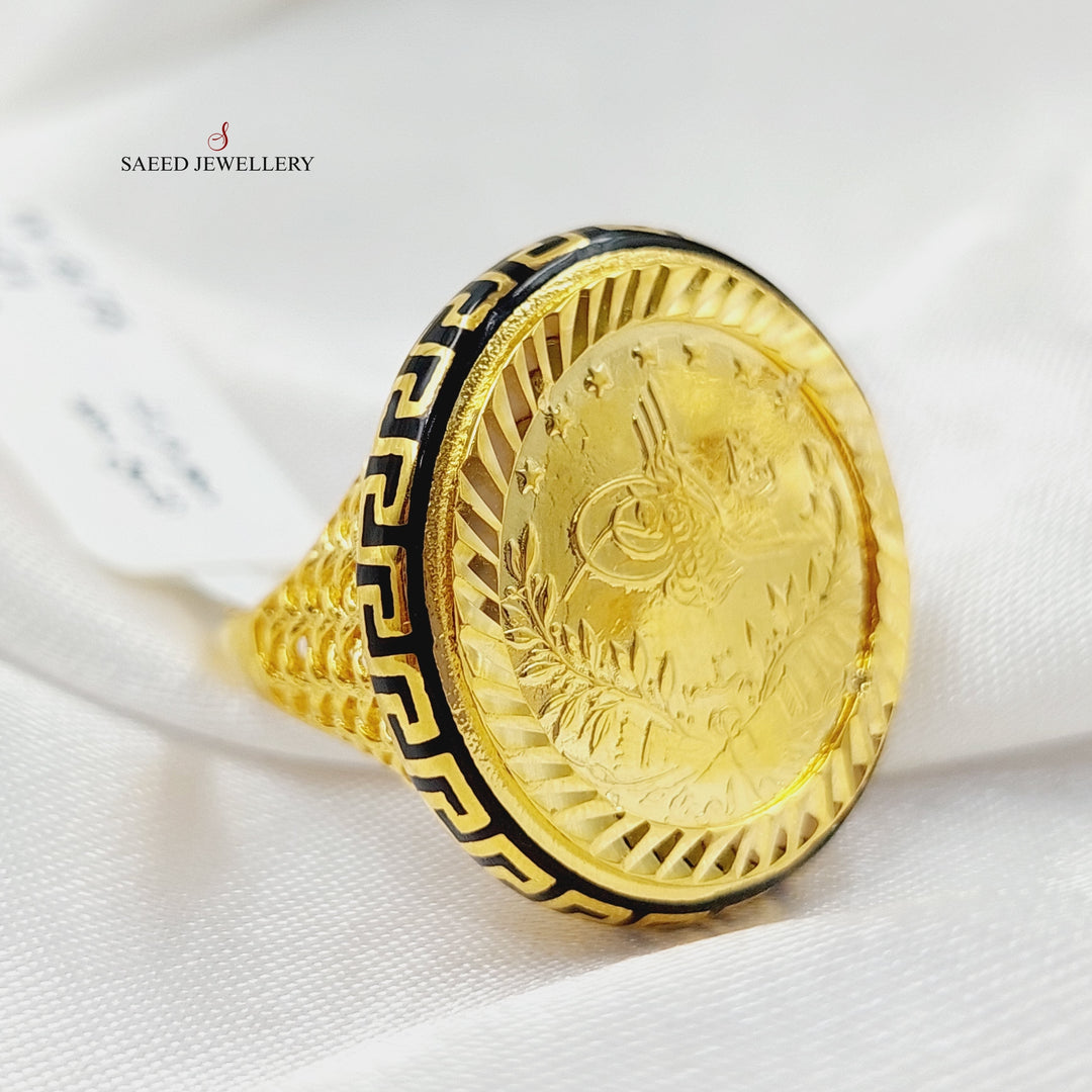 Enameled Rashadi Ring  Made Of 21K Yellow Gold by Saeed Jewelry-29057