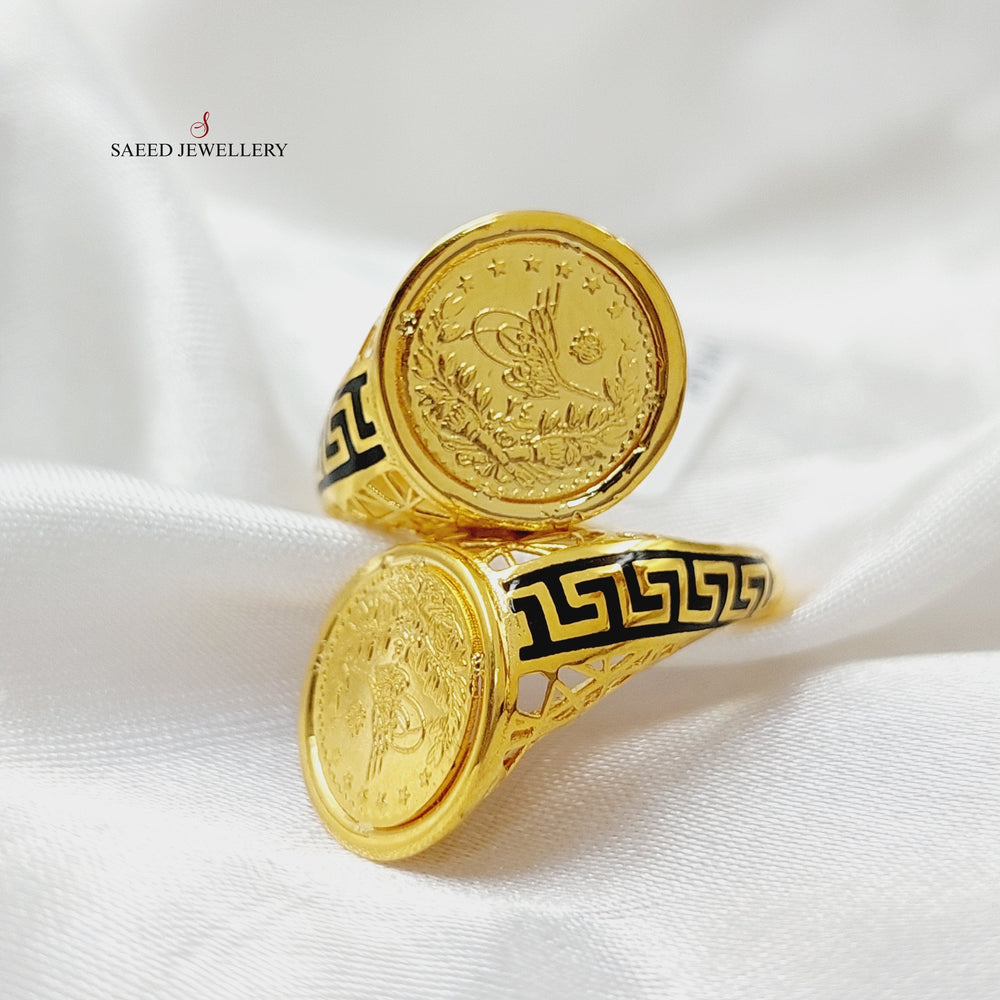 Enameled Rashadi Ring  Made Of 21K Yellow Gold by Saeed Jewelry-29059