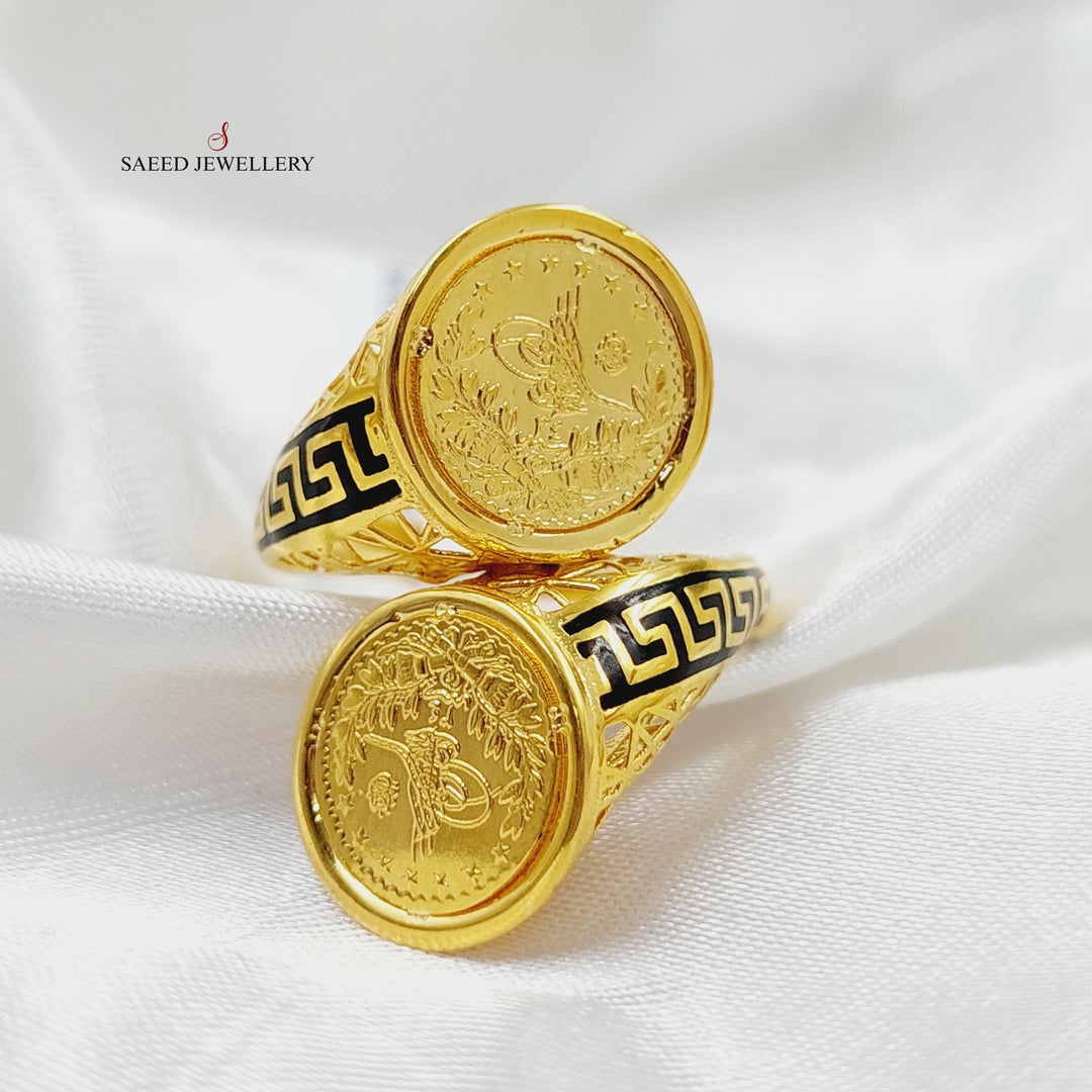 Enameled Rashadi Ring  Made Of 21K Yellow Gold by Saeed Jewelry-29059
