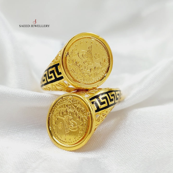 Enameled Rashadi Ring  Made Of 21K Yellow Gold by Saeed Jewelry-29059