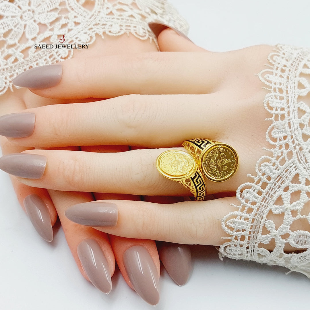 Enameled Rashadi Ring  Made Of 21K Yellow Gold by Saeed Jewelry-29059