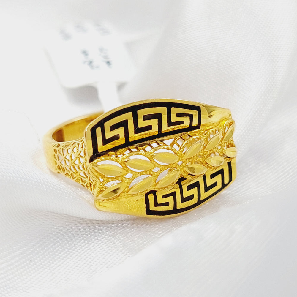 Enameled Spike Ring  Made Of 21K Yellow Gold by Saeed Jewelry-29687