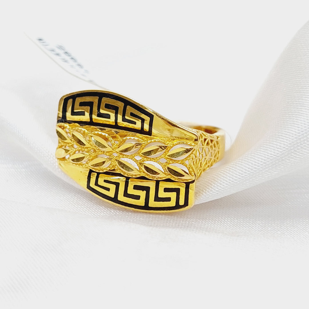 Enameled Spike Ring  Made Of 21K Yellow Gold by Saeed Jewelry-29687