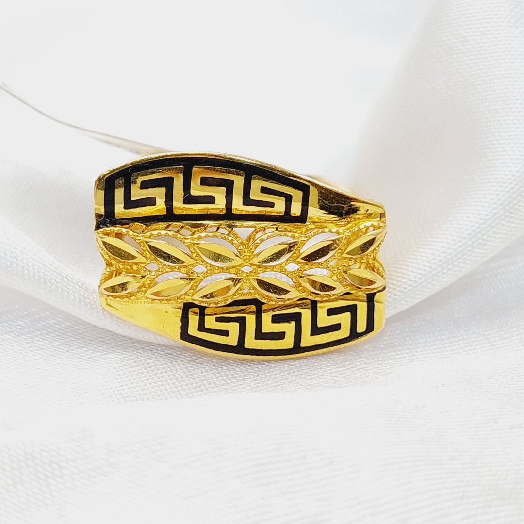 Enameled Spike Ring  Made Of 21K Yellow Gold by Saeed Jewelry-29687