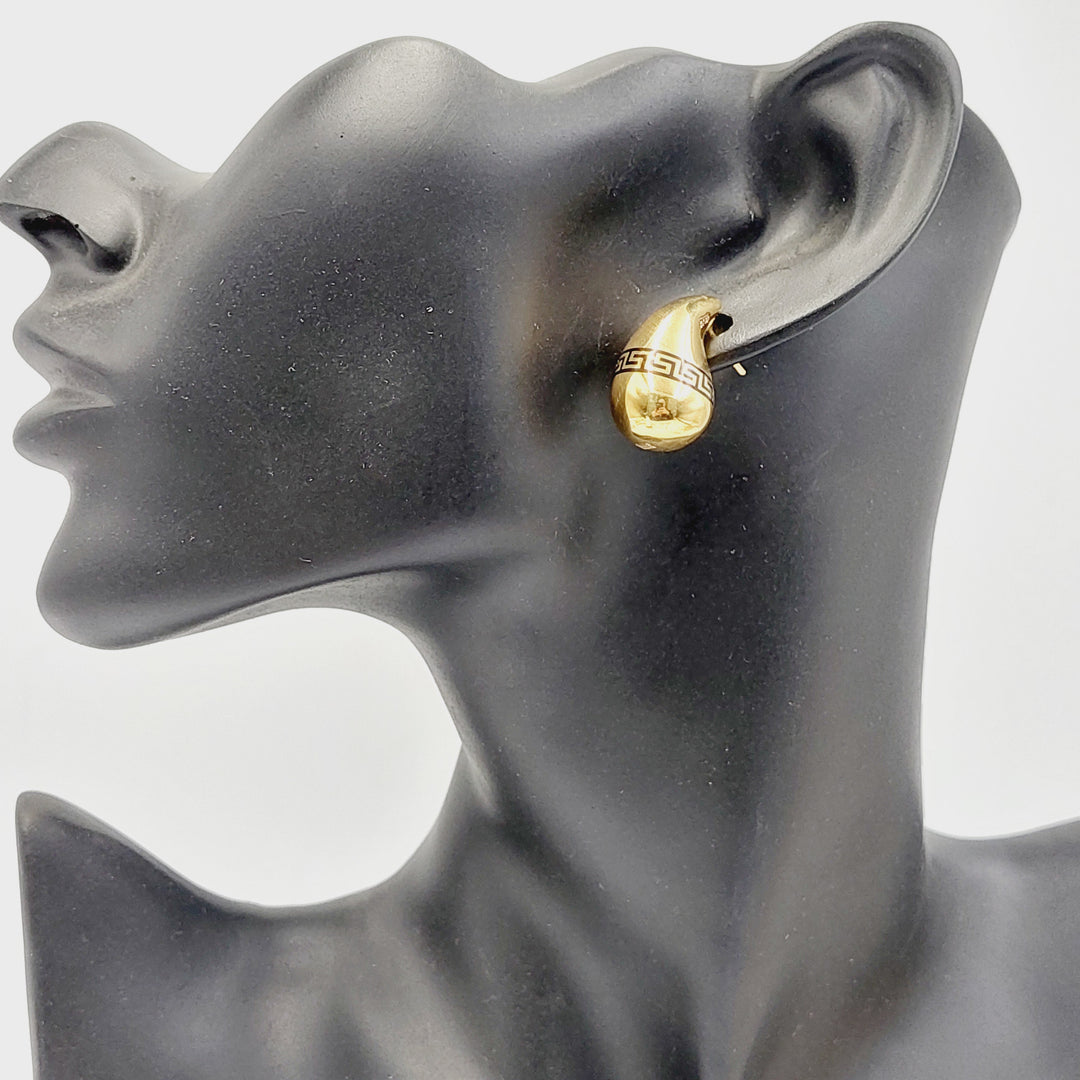 Enameled Tears Earrings  Made of 21K Yellow Gold by Saeed Jewelry-30810