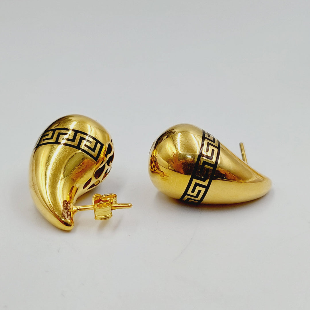 Enameled Tears Earrings  Made of 21K Yellow Gold by Saeed Jewelry-30810