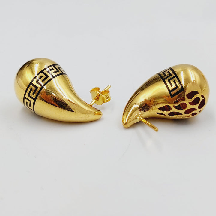Enameled Tears Earrings  Made of 21K Yellow Gold by Saeed Jewelry-30810