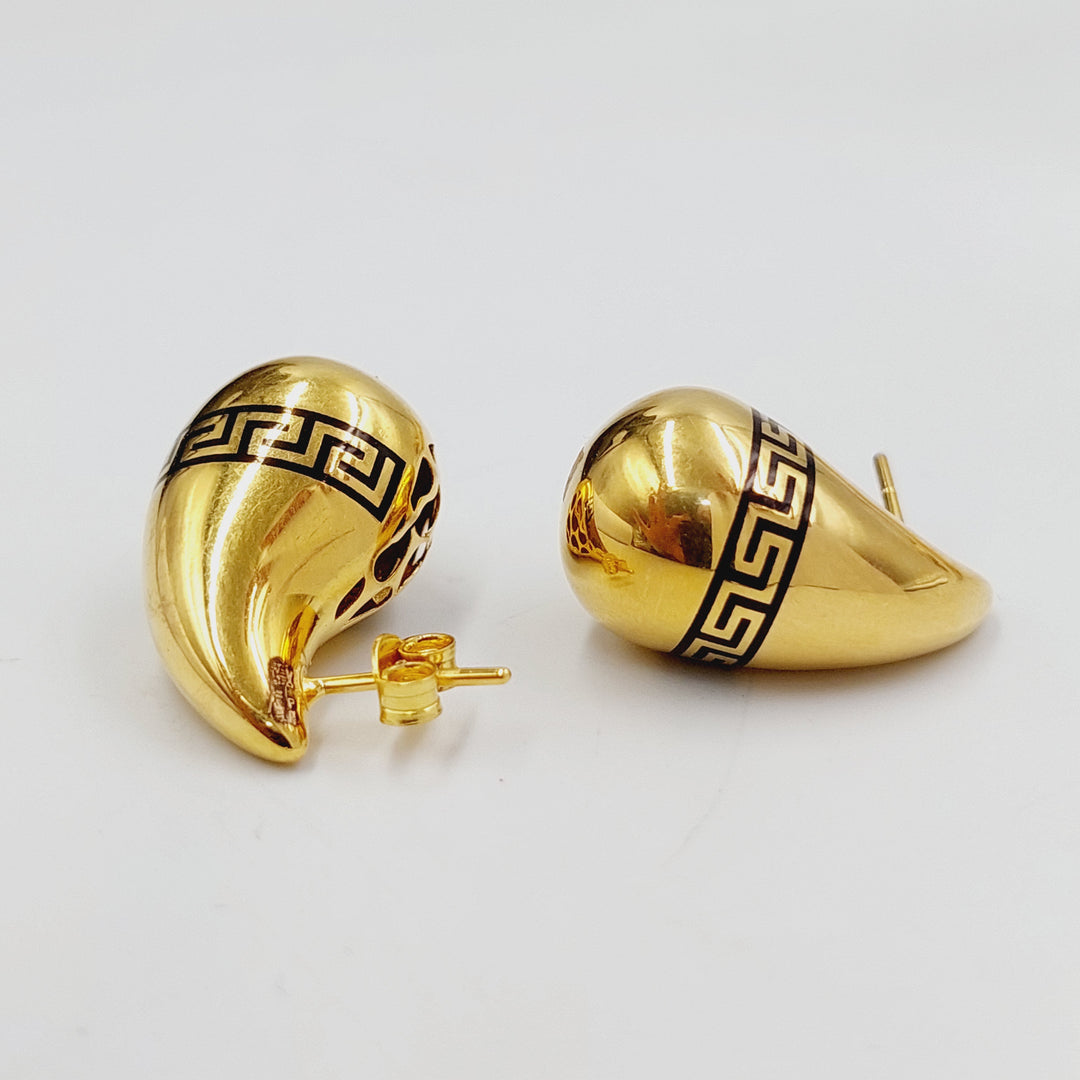 Enameled Tears Earrings  Made of 21K Yellow Gold by Saeed Jewelry-30811