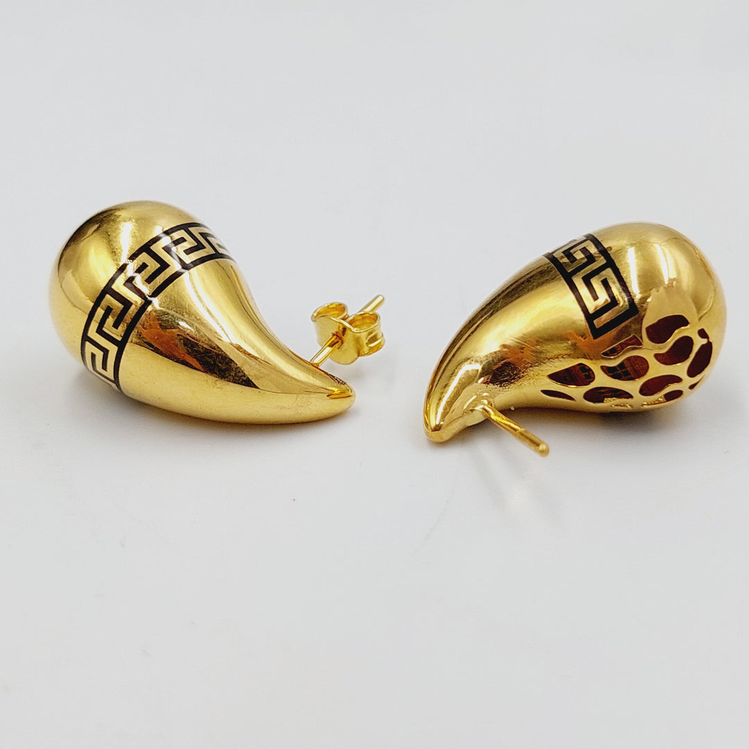 Enameled Tears Earrings  Made of 21K Yellow Gold by Saeed Jewelry-30811