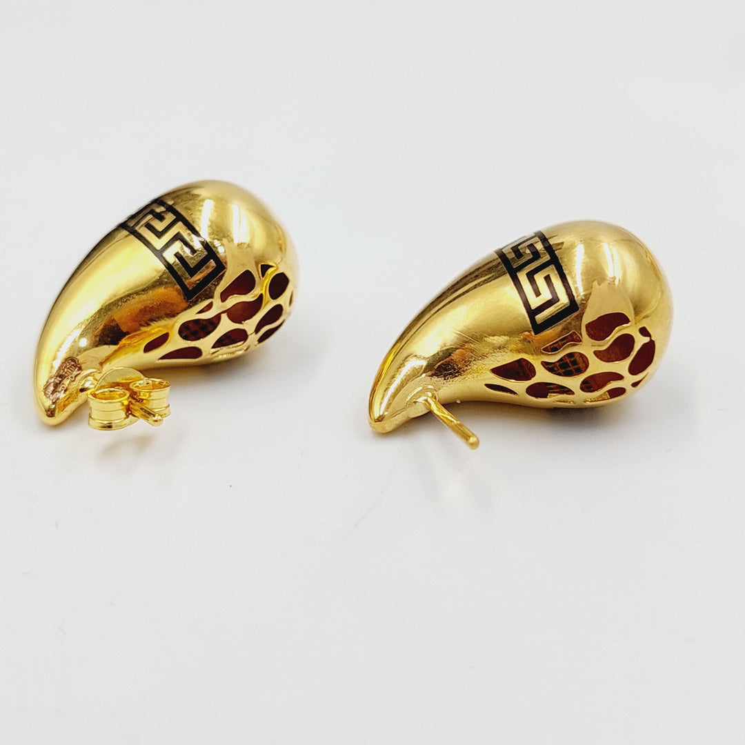 Enameled Tears Earrings  Made of 21K Yellow Gold by Saeed Jewelry-30811
