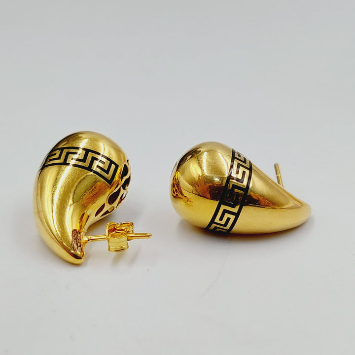 Enameled Tears Earrings  Made of 21K Yellow Gold by Saeed Jewelry-30811