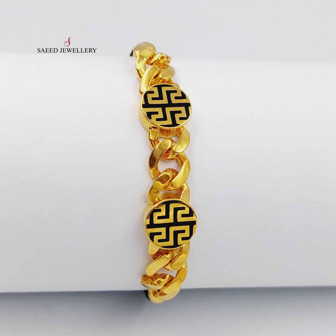 Enameled Thread Bracelet Made Of 21K Yellow Gold by Saeed Jewelry-27634