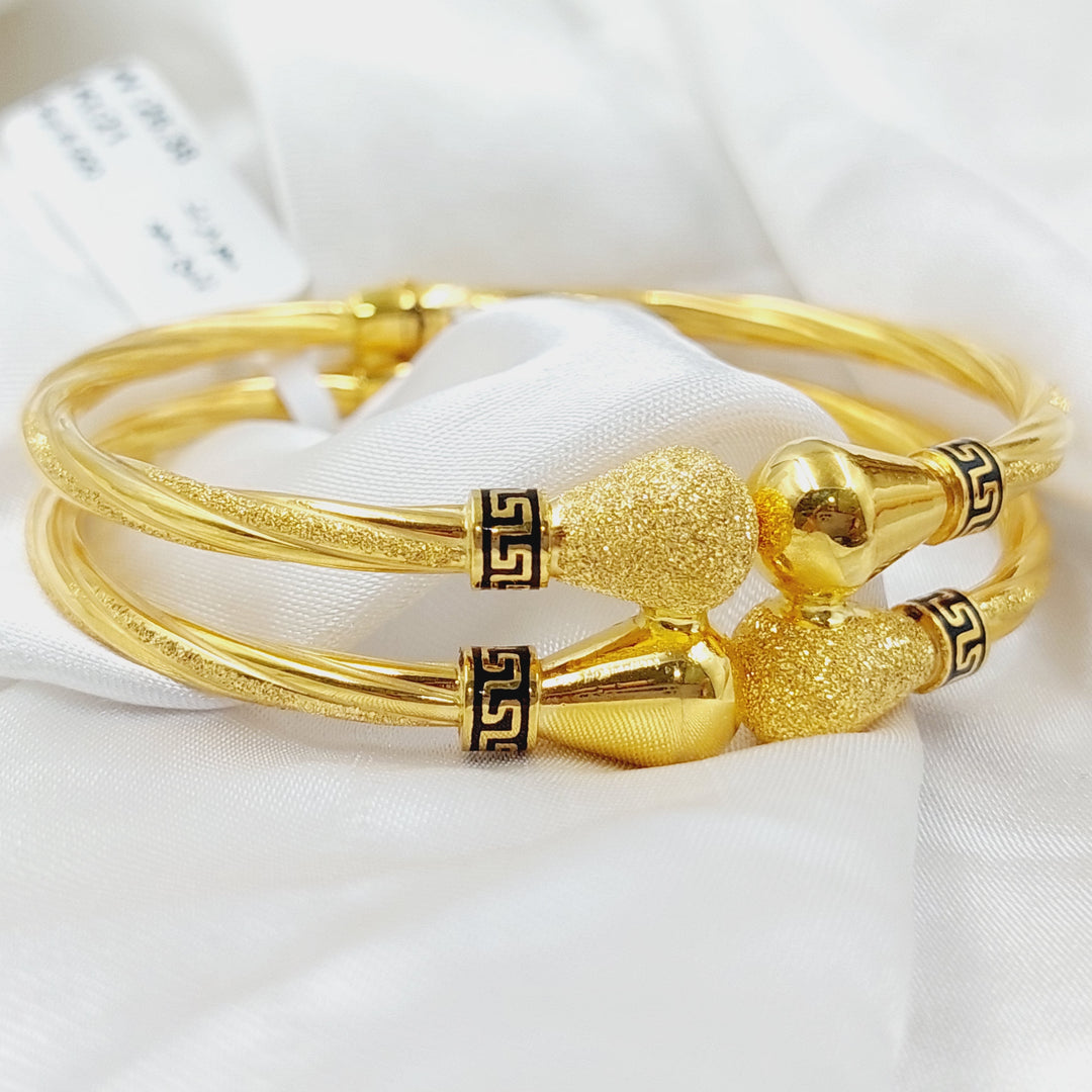 Enameled Twisted Bracelet  Made Of 21K Yellow Gold by Saeed Jewelry-28796