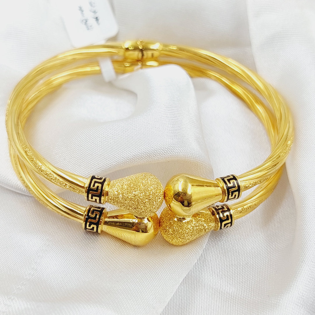 Enameled Twisted Bracelet  Made Of 21K Yellow Gold by Saeed Jewelry-28796