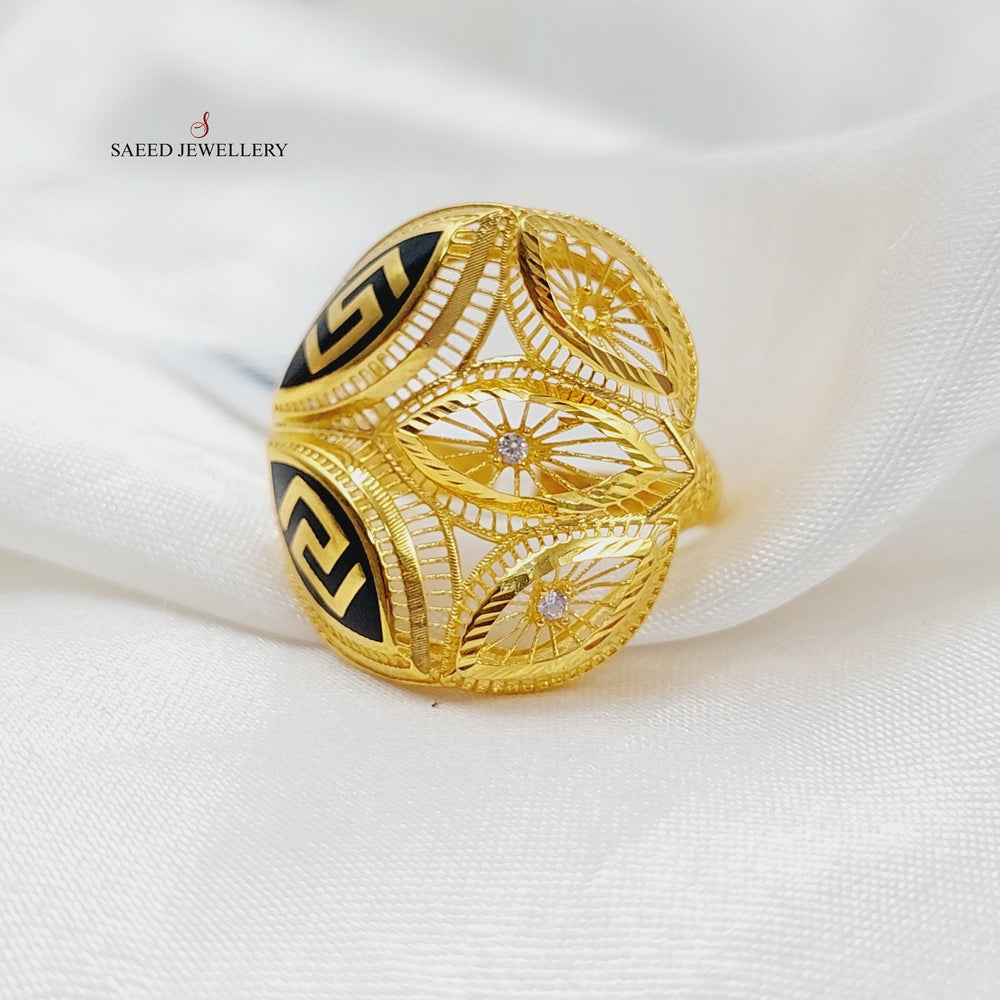 Enameled Virna Ring Made Of 21K Yellow Gold by Saeed Jewelry-27570