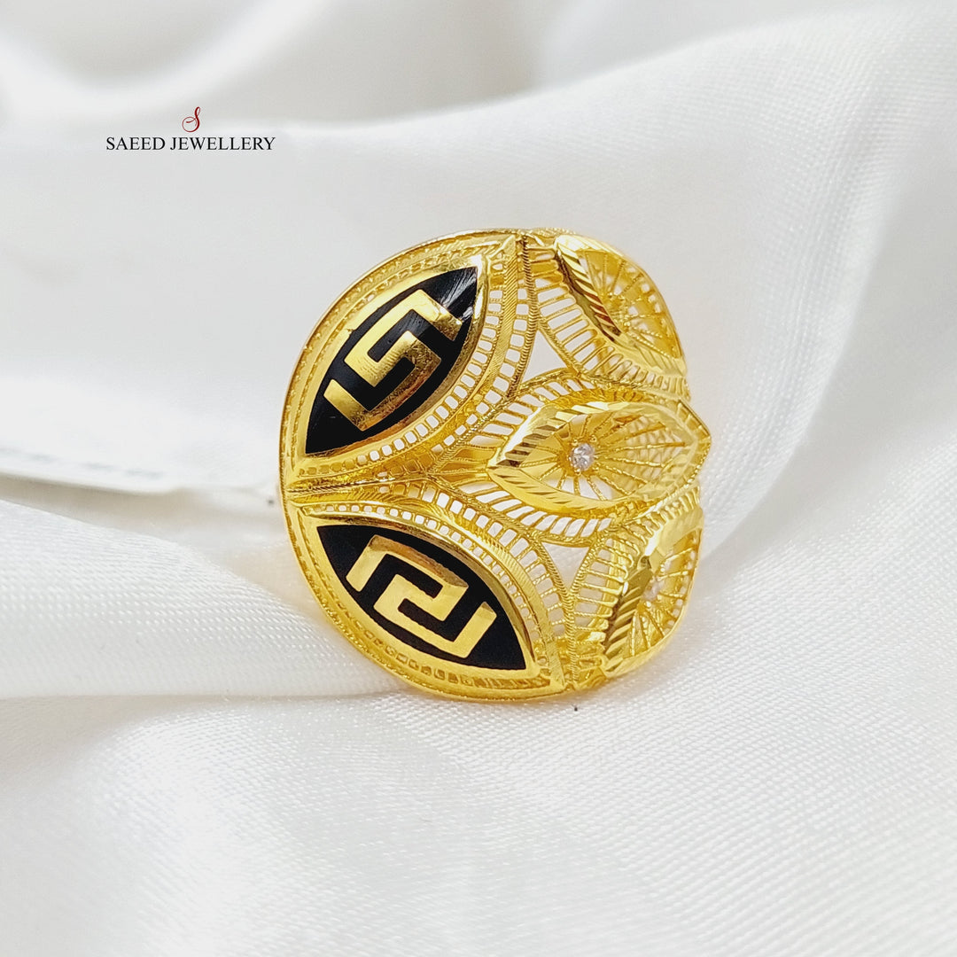 Enameled Virna Ring Made Of 21K Yellow Gold by Saeed Jewelry-27570