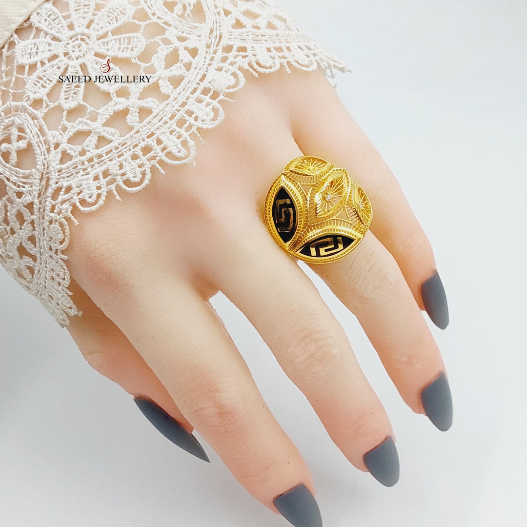 Enameled Virna Ring Made Of 21K Yellow Gold by Saeed Jewelry-27570