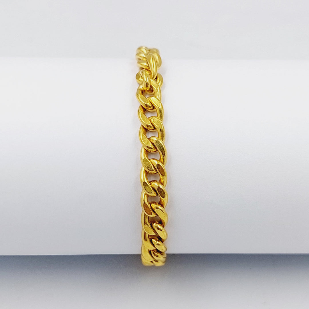 Enameled &amp;amp; Zircon Studded Cuban Links Bracelet  Made Of 21K Yellow Gold by Saeed Jewelry-29413