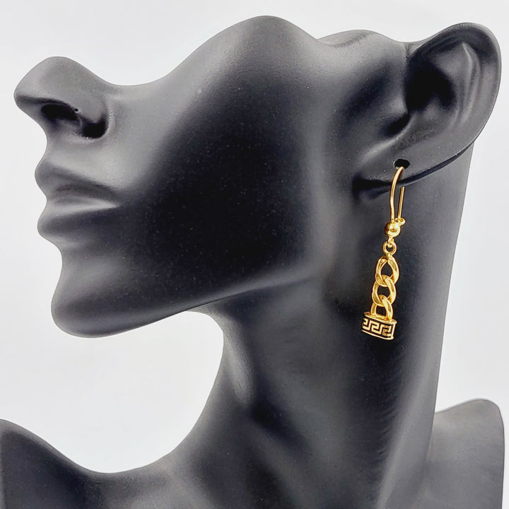 Enameled &amp;amp; Zircon Studded Cuban Links Earrings  Made Of 21K Yellow Gold by Saeed Jewelry-29417