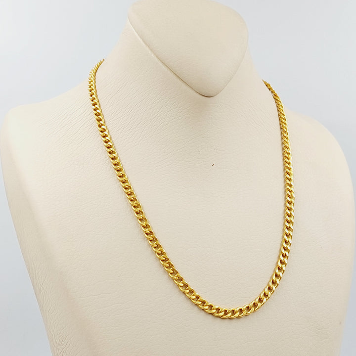 Enameled &amp; Zircon Studded Cuban Links Necklace  Made Of 21K Yellow Gold by Saeed Jewelry-29414