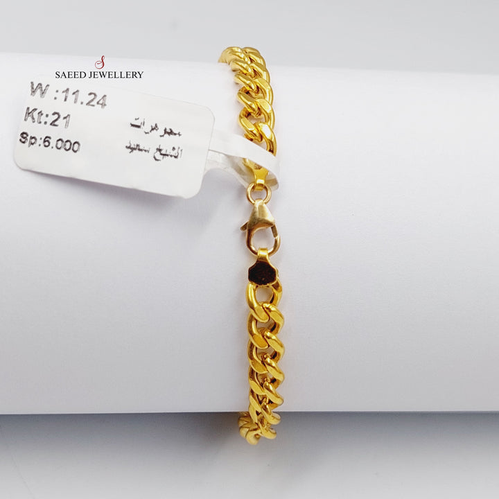 Enameled &amp; Zircon Studded Infinite Bracelet  Made Of 21K Yellow Gold by Saeed Jewelry-29115