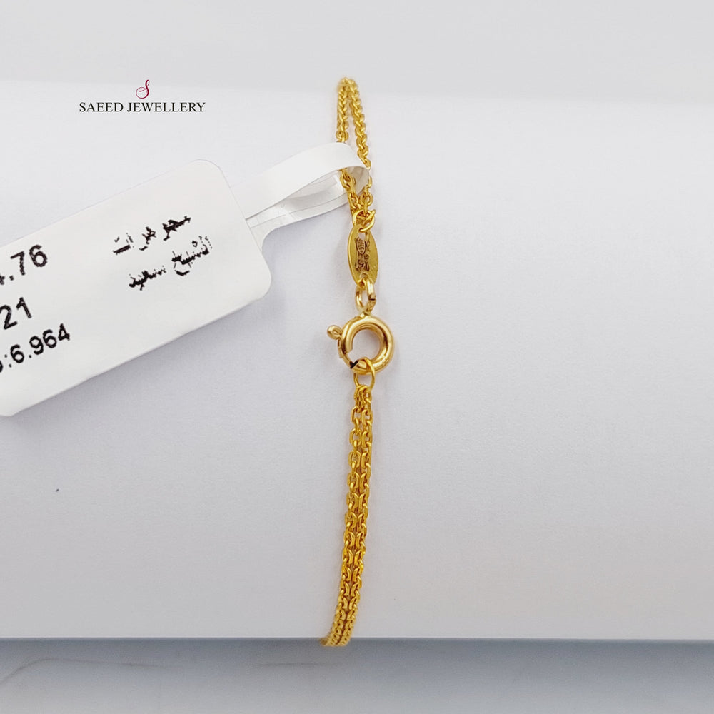 Enameled &amp; Zircon Studded Palestine Bracelet  Made Of 21K Yellow Gold by Saeed Jewelry-29942
