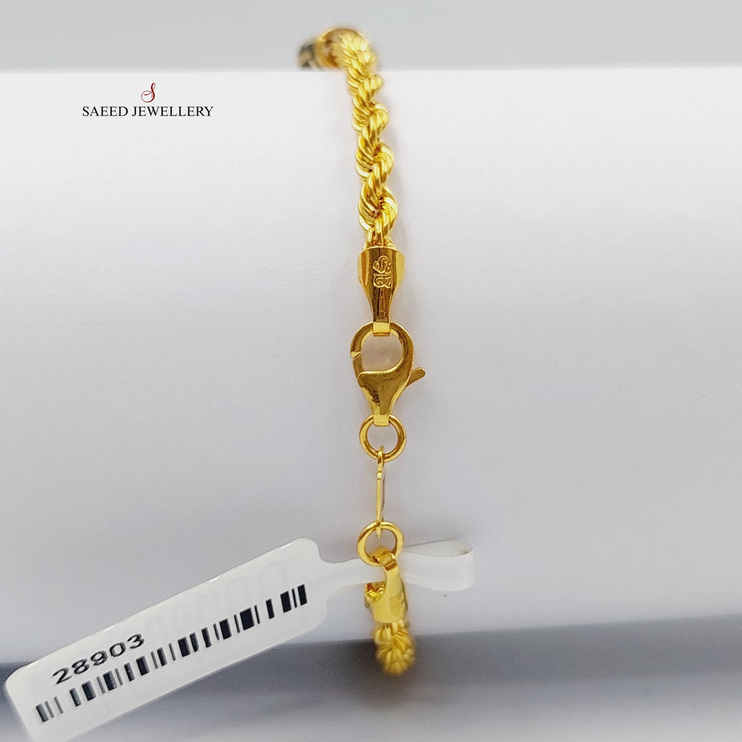 Enameled &amp;amp; Zircon Studded Rashadi Bracelet  Made Of 21K Yellow Gold by Saeed Jewelry-28903