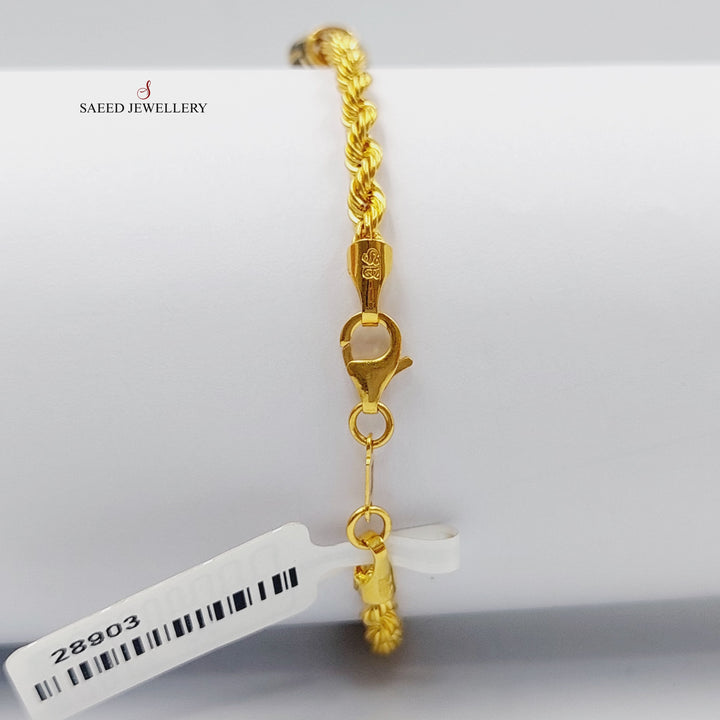 Enameled &amp;amp; Zircon Studded Rashadi Bracelet  Made Of 21K Yellow Gold by Saeed Jewelry-28903
