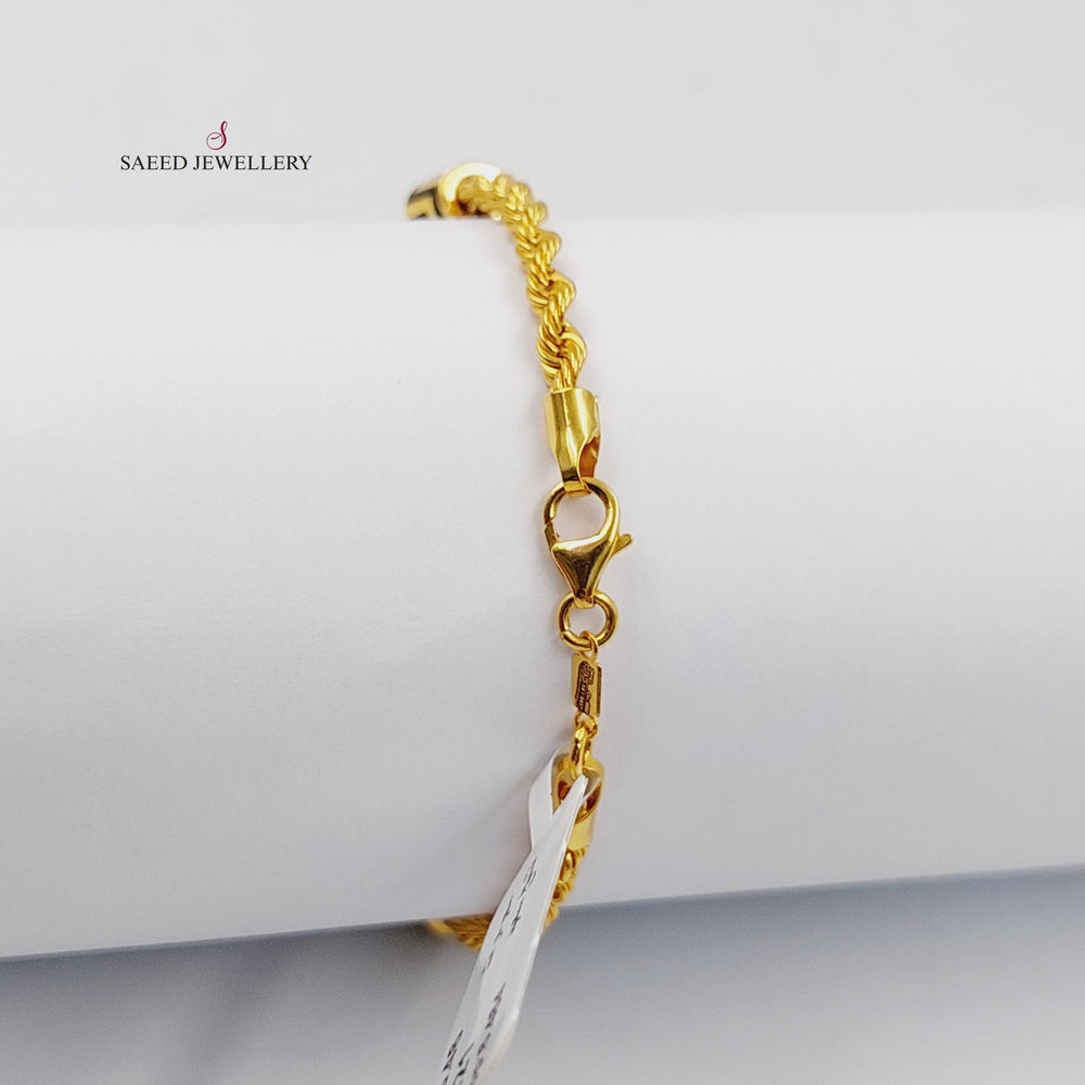 Enameled &amp; Zircon Studded Rope Bracelet  Made Of 21K Yellow Gold by Saeed Jewelry-30297