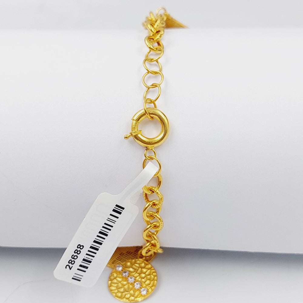 Enameled &amp; Zirconed Dandash Bracelet  Made Of 21K Yellow Gold by Saeed Jewelry-28688