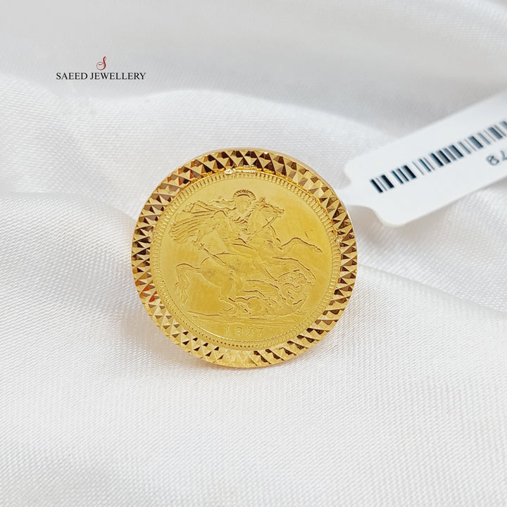 English Lira Ring  Made Of 21K Yellow Gold by Saeed Jewelry-28879