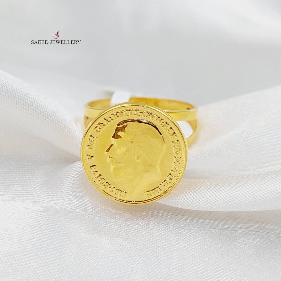 English Lira Ring  Made Of 21K Yellow Gold by Saeed Jewelry-29751
