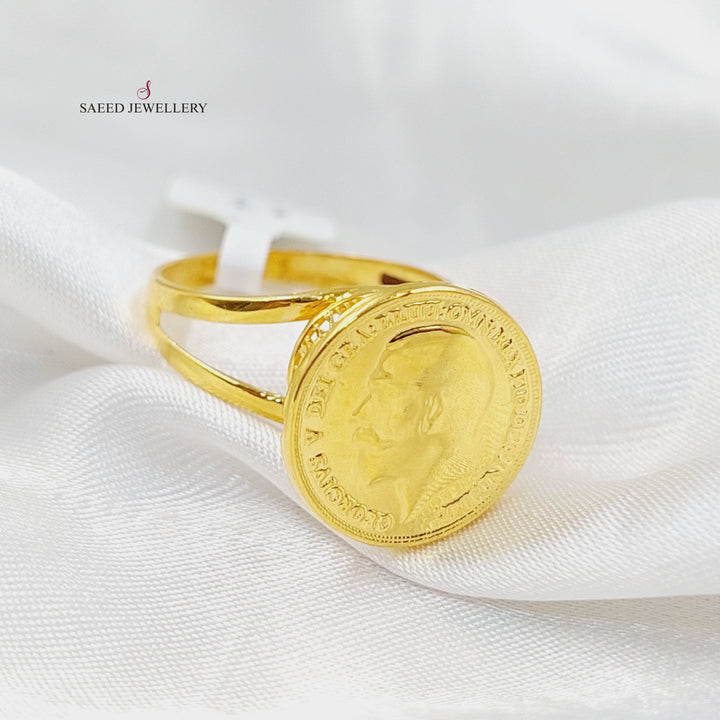 English Lira Ring  Made Of 21K Yellow Gold by Saeed Jewelry-29751