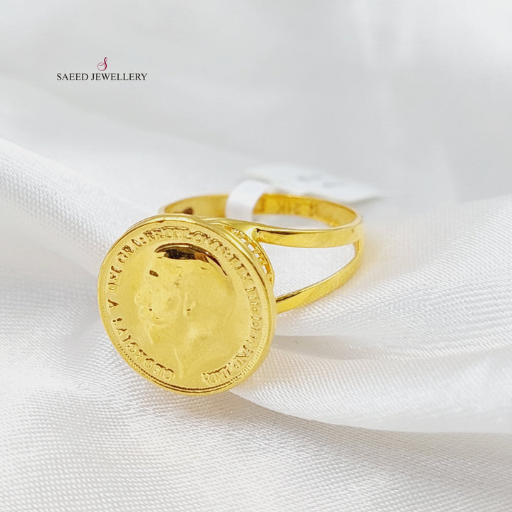 English Lira Ring  Made Of 21K Yellow Gold by Saeed Jewelry-29751
