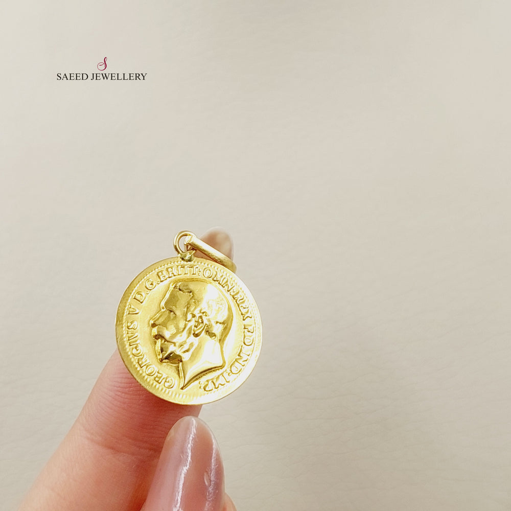 English Pendant  Made Of 21K Yellow Gold by Saeed Jewelry-30565