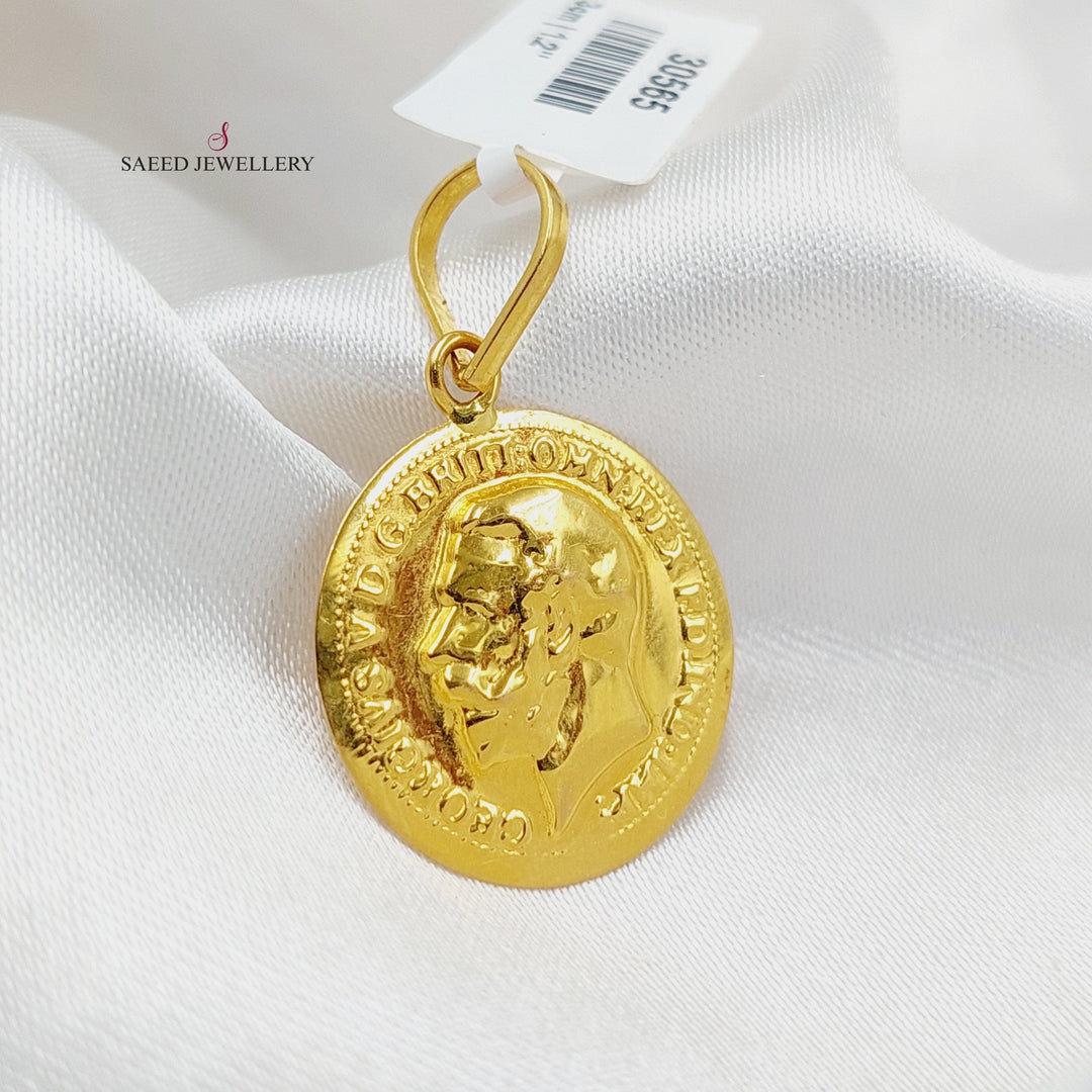 English Pendant  Made Of 21K Yellow Gold by Saeed Jewelry-30565