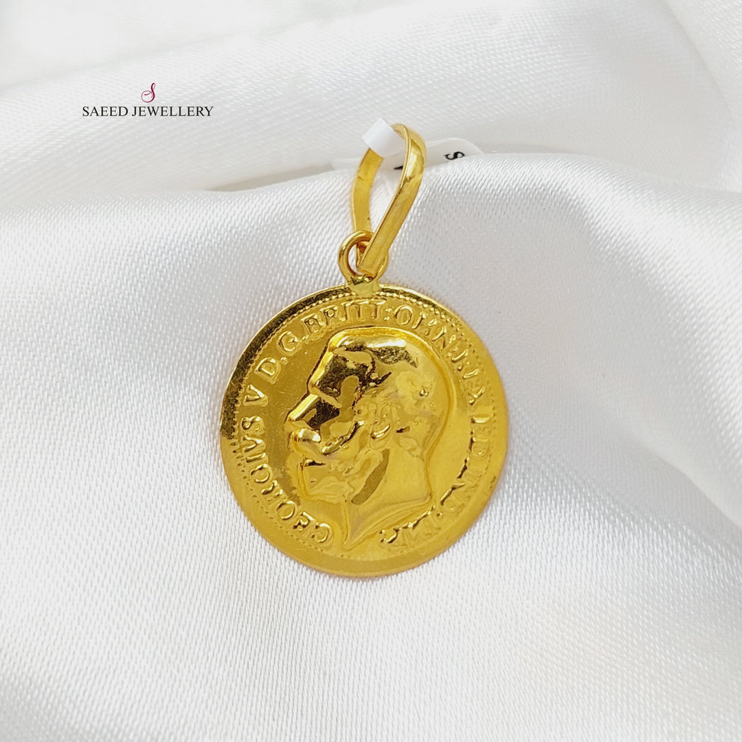 English Pendant  Made Of 21K Yellow Gold by Saeed Jewelry-30565