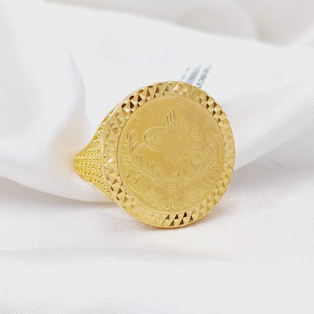 English Ring  Made of 21K Yellow Gold by Saeed Jewelry-30825