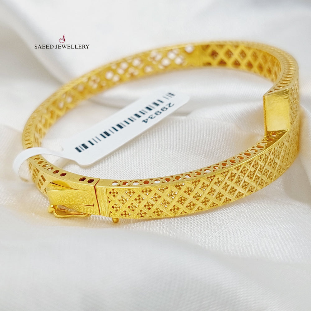 Engraved Bangle Bracelet  Made Of 21K Yellow Gold by Saeed Jewelry-29934