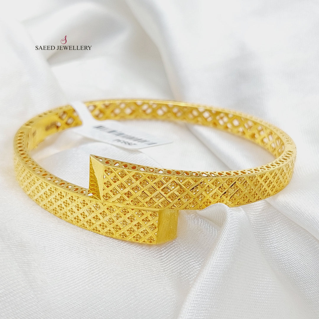 Engraved Bangle Bracelet  Made Of 21K Yellow Gold by Saeed Jewelry-29934