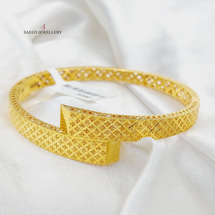 Engraved Bangle Bracelet  Made Of 21K Yellow Gold by Saeed Jewelry-29934