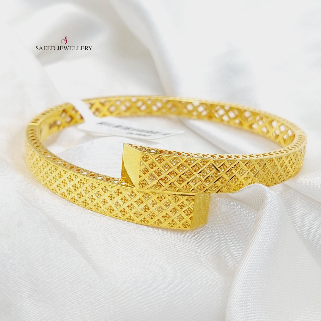 Engraved Bangle Bracelet  Made Of 21K Yellow Gold by Saeed Jewelry-29934