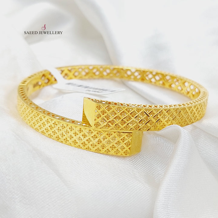 Engraved Bangle Bracelet  Made Of 21K Yellow Gold by Saeed Jewelry-29934