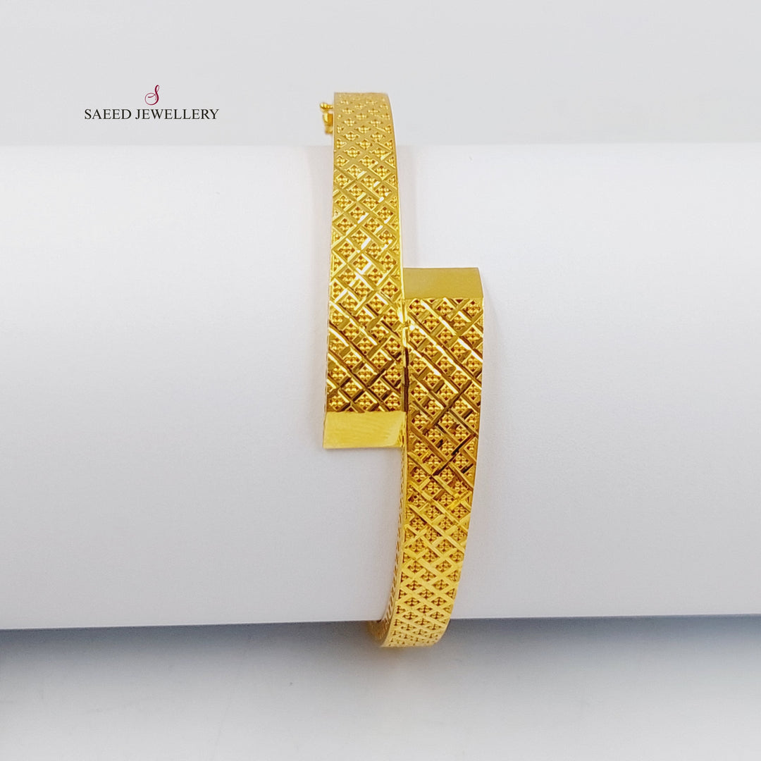 Engraved Bangle Bracelet  Made Of 21K Yellow Gold by Saeed Jewelry-29934