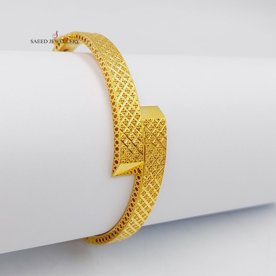 Engraved Bangle Bracelet  Made Of 21K Yellow Gold by Saeed Jewelry-29934