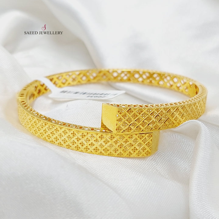 Engraved Bangle Bracelet  Made Of 21K Yellow Gold by Saeed Jewelry-29934