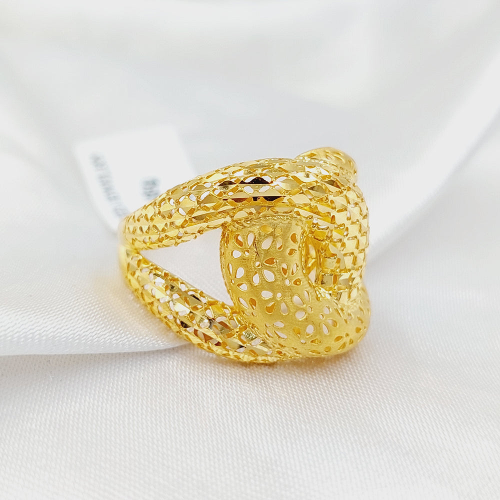 Engraved Belt Ring  Made of 21K Yellow Gold by Saeed Jewelry-31041