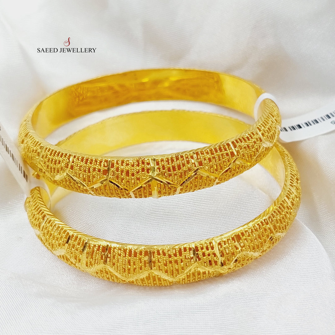 Engraved Emirati Bangle  Made Of 21K Yellow Gold by Saeed Jewelry-28805