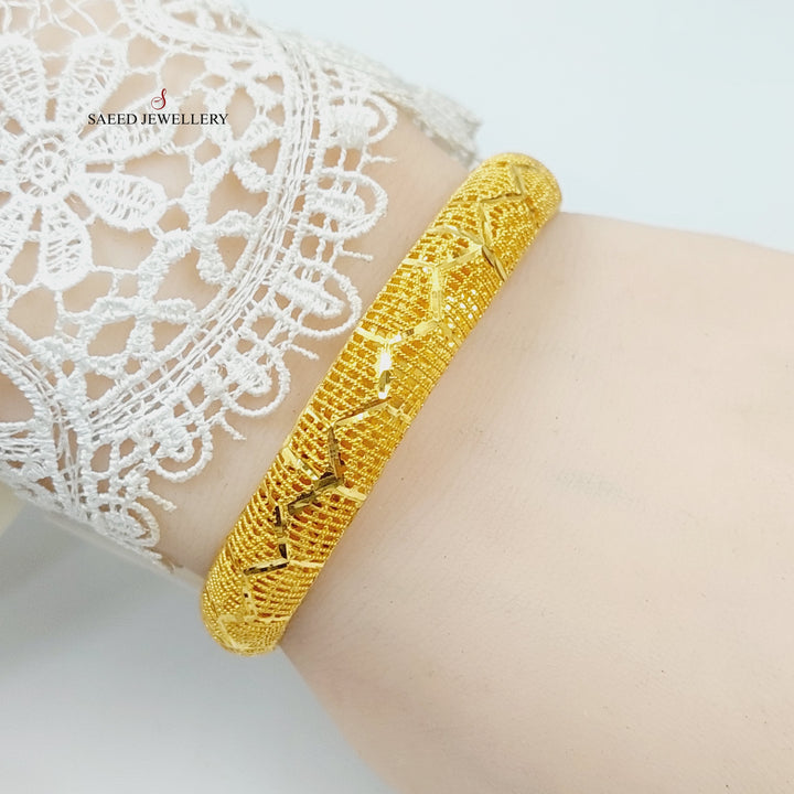 Engraved Emirati Bangle  Made Of 21K Yellow Gold by Saeed Jewelry-28805