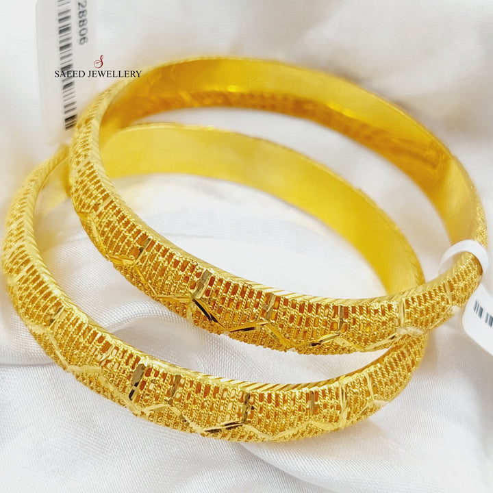 Engraved Emirati Bangle  Made Of 21K Yellow Gold by Saeed Jewelry-28805